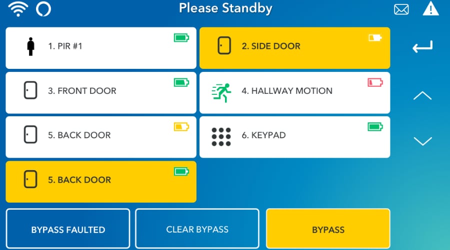 York security system command screen.